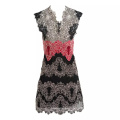 Embroidered Lace Elegant Sleeveless Ladies Dinner Dress